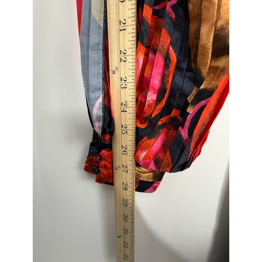 L’Atiste by Amy Red Floral Pleated Maxi Dress Women 3X Resort Vacation Boho Glam - Picture 7 of 8